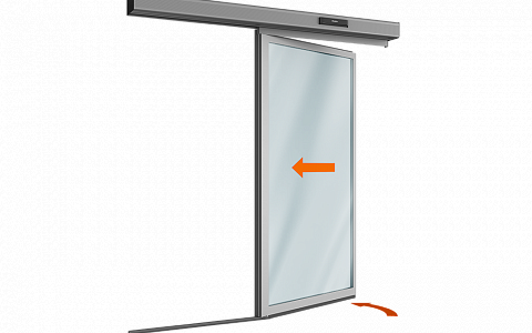 Комплект автоматической раздвижной двери «Антипаника» (одна подвижная створка «Антипаника») для привода AD-SP